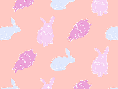 So Many Bunnies bunnies bunny easter pastel pattern rabbit spring surface design