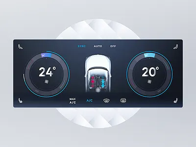 Car climate control concept 3d air car climate progress temperature