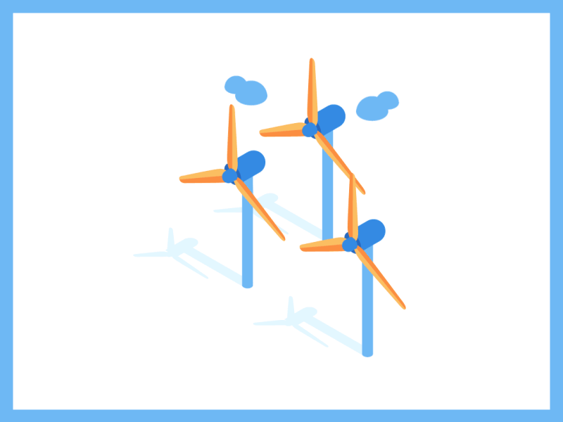 History of Electricity Animations bulb cloud electricity gif isometric kite lightning tree windmill