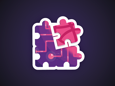 Piece of the puzzzle dribbble icon mule network neuron piece of puzzle puzzle sticker