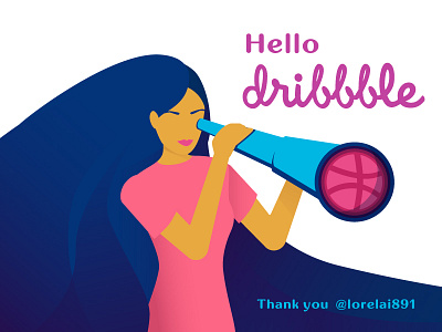 Hello Dribbble dribbble first hello illustration shot