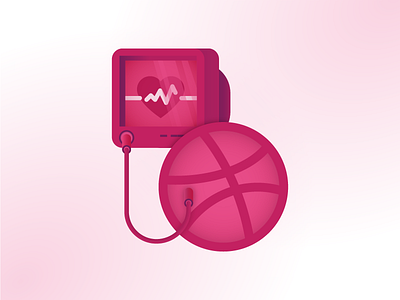 Hook Me up to that Like Machine dribbble ekg heart likes machine monitor sticker stickermule