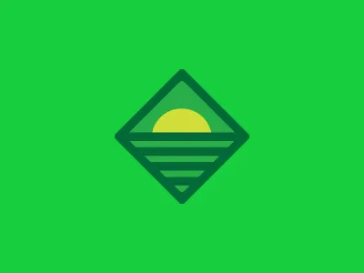 Lawncare Logo eco farm green horizon icon logo logo design stripe sun