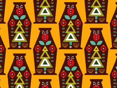 Folk seamless pattern animals bear ethnic folk folk pattern forest native nordic scandinavian