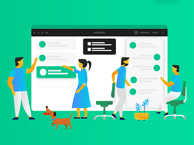 Artwork for Onboarding artwork comments custom artwrok flat illustration on boarding onboarding team comments ui ux vector web artwork web design