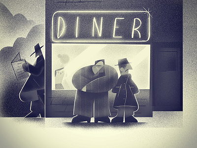 Diner Noir film illustration noir texture