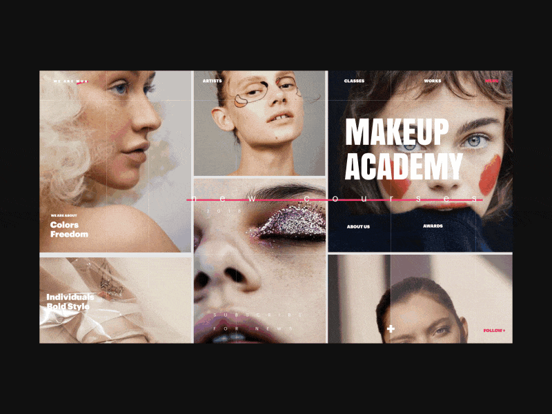 Makeup Academy Homepage Scroll Animation anim concept design gif homepage interface makeup photo ui ux