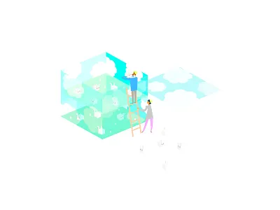 Easter is over bunny easter flat design icon web