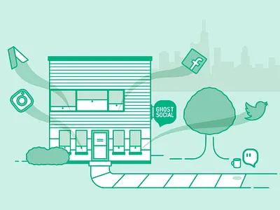 Ghost Social Hero Illustration ghosts illustration social media website