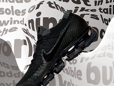 Vapormax Triple Black - White BG air bubble nike nike air postcard poster running sneaker triple black design typography vapormax