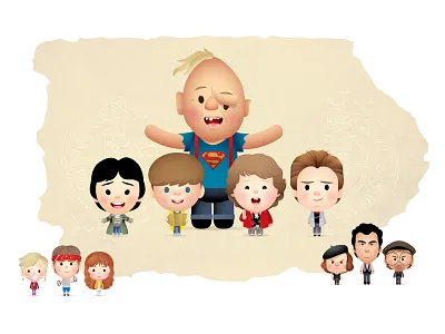 The Goonies character design gallery 1988 illustration jmaruyama logo mascot sew cute the goonies