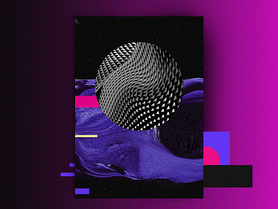 Space Motion abstract black blue challenge circle design geometry gradient illustration poster shape space