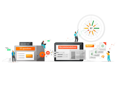 Apigee Compass Banner apigee banner character design flat illustration site process web design web illustration