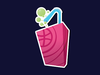 Creative Juice Box! box bubbles creative cute dribbble fun illustration juice