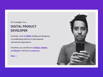 Angelo Cordon Digital Product Developer Landing Page landing page newwwyear personal webste