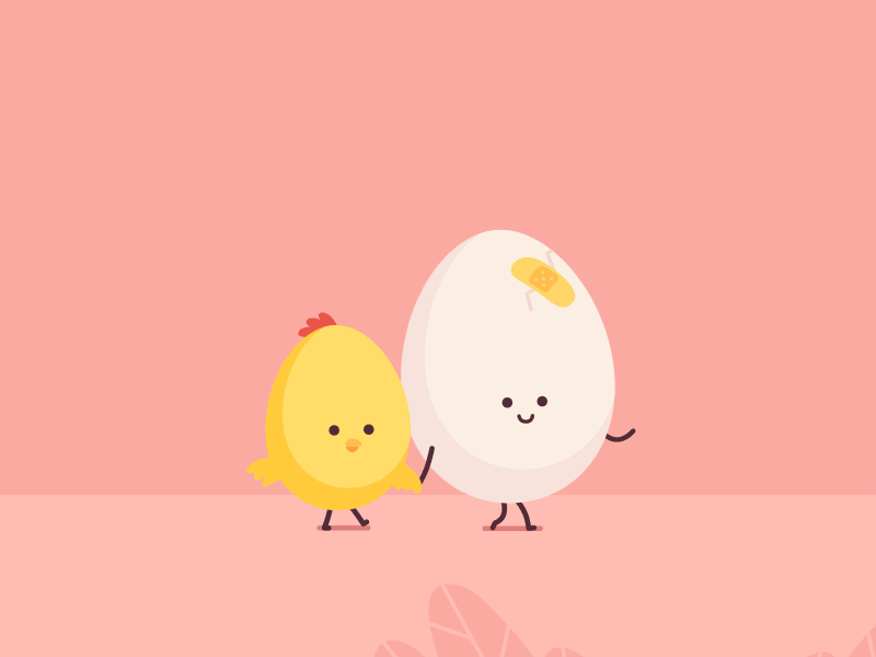 Eggciting stuff 2d 2d animation animation character animation character design chick cute easter egg flat illustration kawaii