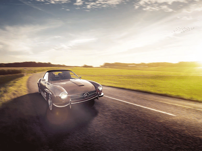 Mercedes 280SL 280sl 3d c4d cinema4d mercedes photoshop postproduction redshift3d