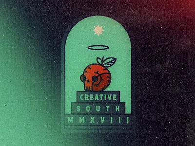Creative South 2018 2018 badge creative south peach skull
