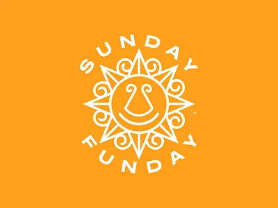 Sunday Funday Cajun Triangle badge circular fun linear sun sunday