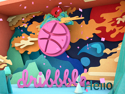 Hi, Dribbble! c4d first hello dribbble