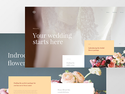 Wedding Concept bridal concept grid lander modern offset ui ux wedding