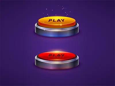 Button for games app button game game art interface metal play red ui