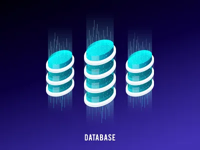 Database 3d abstract concept database datacenter design digital isometric server technology vector