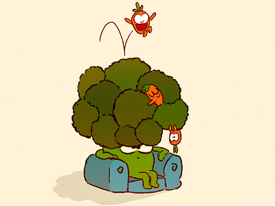 Uncle Broccoli 2d animation broccoli carrots character design cute design food foodie foody uncle vegetables