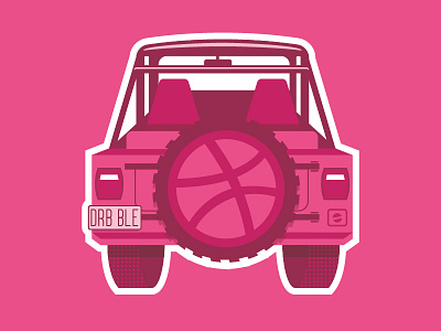 Hop In dribbble illustration illustrator jeep sticker mule vector