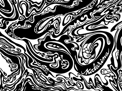 Abstract Fluid Study doodle illustration ipadpro practice procreate reflection