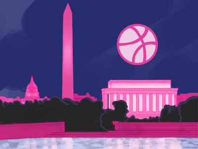 Hello dribbble! capitol dc debut memorial skyline washington washington dc