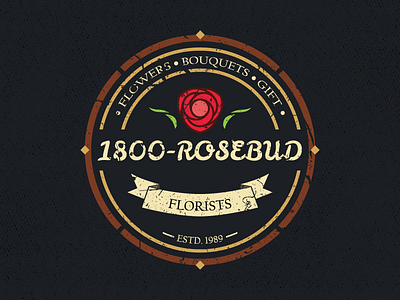 1800 Rosebud - Thirty Logos Challenge #6 branding logo retro rose thirty logos vector vintage