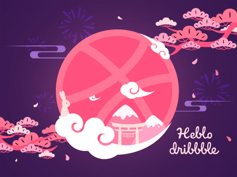 Hello Dribbble! firstshot gif illustration japan ui