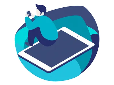 A sea of devices blue design desktop devices illustration mobile sea vector