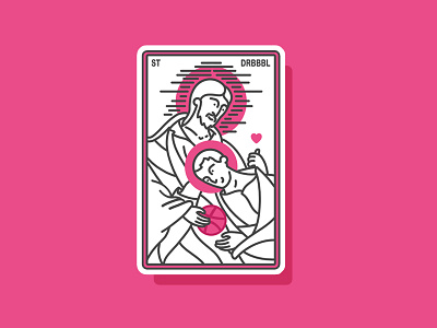 John dribbble fin iconography jesus like saint sticker stickermule