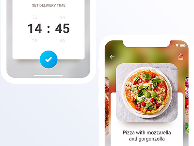 Pizza time! app delivery eat food gorgonzolla mobile mozzarella pizza ui