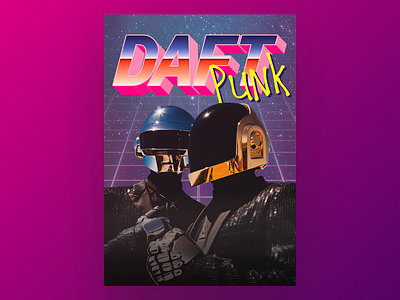 Daft Punk poster concert design illustration music poster print type typography