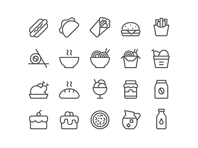 Tasty Food Icons design food icon icons perfect pixel simple svg tasty web