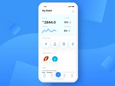 Wallet App - Light Theme app design finance mobile ui ux wallet
