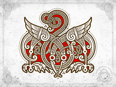 Birds And Snake bird celtic ornament snake