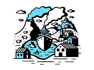 Travel+Leisure / Iceland — spot illustration blackandwhite editorial iceland icon illustration maldo maldonaut minimal pattern simple spot wacom