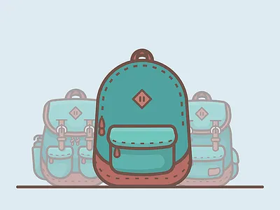 Everyday's Backpack adventure backpack icon illustration nature travel trip ui vector