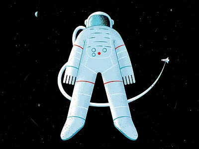 A is for Astronaut 36daysoftype a alphabet illustration letter texture typography