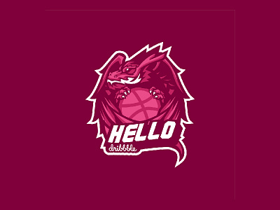 Dragon Dribbble Debut dragon esport logo mascot sport wings