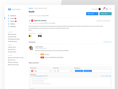 Bugdrive Ticket detail application bug bug tracking bugdrive detail dutch form profile. dashboard ticket ui users ux