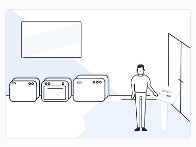 The man who uses Pisano Kiosk - Customer Journey customer drawing illustration journey lifestyle map painting pisano random team