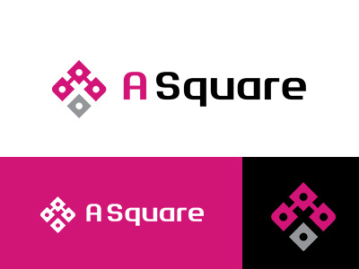 Asquare collection identity logo mbolmark minimal pink square