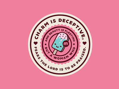 Proverbs 32:30 design ice cream icon illustration lettering line typography