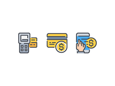 Payment Methods and Process color line icon illustration outline symbol ui vector website