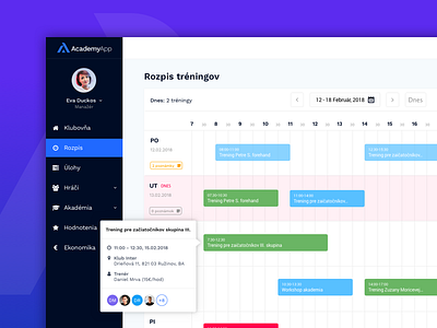 Calendar academy calendar events training ui ux webapplication webui